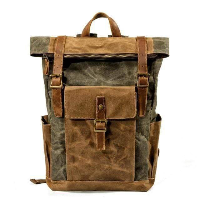 Survival Gears Depot Backpacks 9120 Army Green Luxury Vintage Canvas Backpacks for Men
