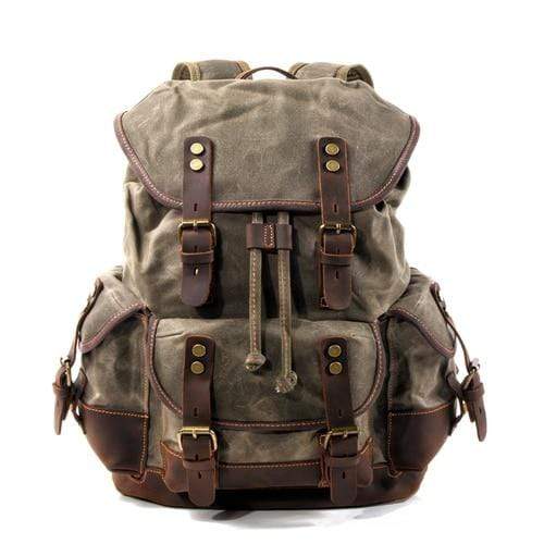 Survival Gears Depot Backpacks Army Green Waterproof Waxed Canvas Backpack / Leisure Rucksack