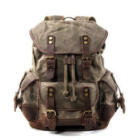 Thumbnail for Survival Gears Depot Backpacks Army Green Waterproof Waxed Canvas Backpack / Leisure Rucksack