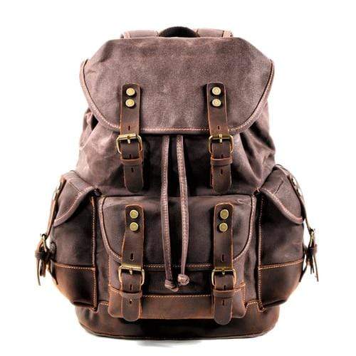 Survival Gears Depot Backpacks Dark Brown Waterproof Waxed Canvas Backpack / Leisure Rucksack