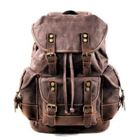 Thumbnail for Survival Gears Depot Backpacks Dark Brown Waterproof Waxed Canvas Backpack / Leisure Rucksack