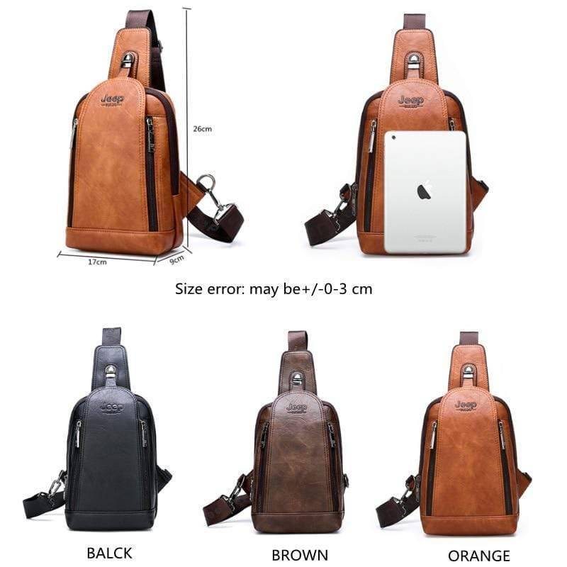 Survival Gears Depot Backpacks Durable Travel & Hiking Cross Body Shoulder Large Capacity Leather Sling Bag