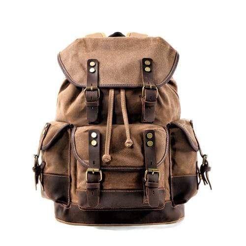 Survival Gears Depot Backpacks Khaki Waterproof Waxed Canvas Backpack / Leisure Rucksack