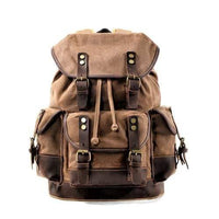 Thumbnail for Survival Gears Depot Backpacks Khaki Waterproof Waxed Canvas Backpack / Leisure Rucksack