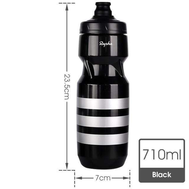Survival Gears Depot Bicycle Water Bottle Black 710ml Ultra-Light & Leak-Proof Cycling Waterbottle (610 - 710ml)