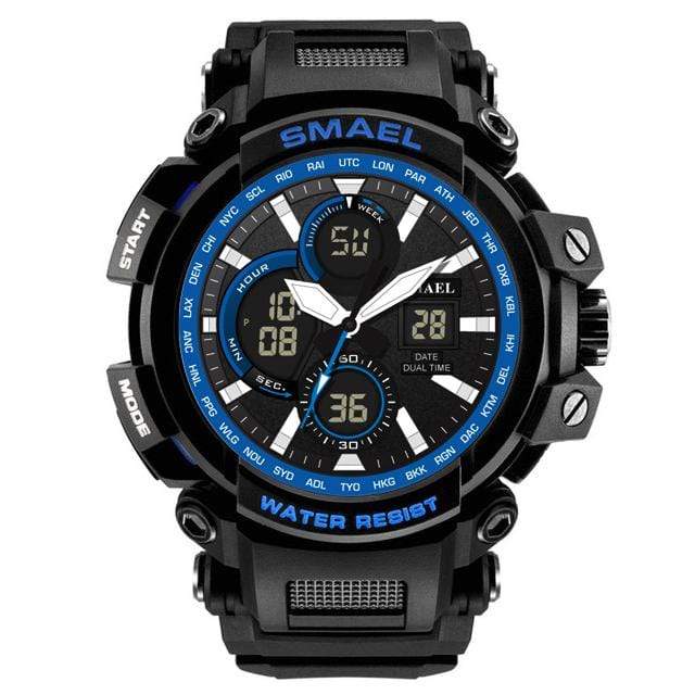 Survival Gears Depot Black Blue Dual Time Camouflage Military Watch