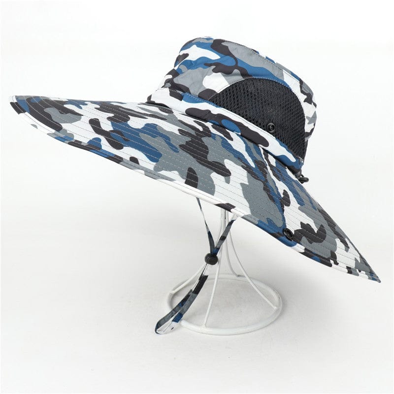 Survival Gears Depot Blue Camouflage Summer Anti-UV Bucket Hat