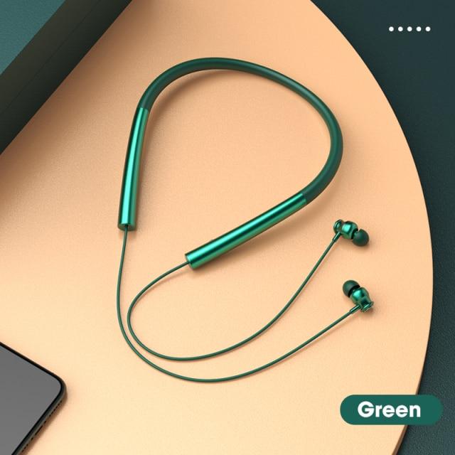 Survival Gears Depot Bluetooth Earphones & Headphones Green Running TWS Neck Wireless Bluetooth Earphone
