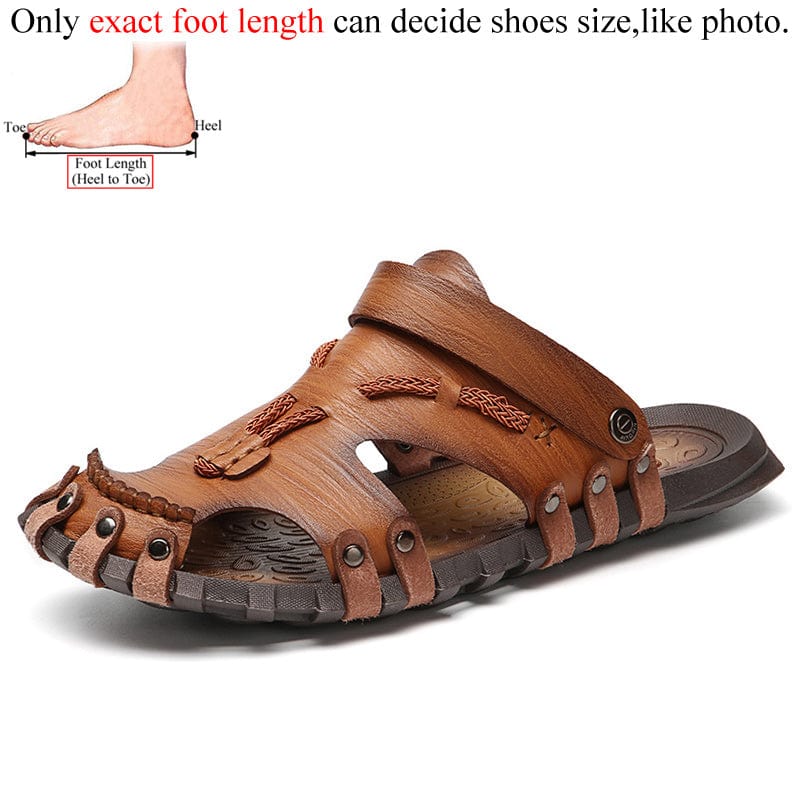 Survival Gears Depot Brown / 6.5 Flat Leather Summer Sandals