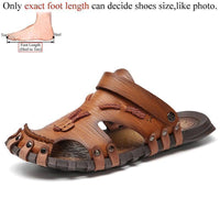 Thumbnail for Survival Gears Depot Brown / 6.5 Flat Leather Summer Sandals