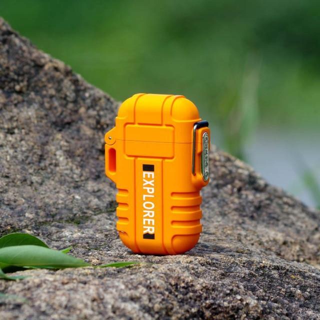 Survival Gears Depot Camping Accessories Orange ( Buy 1@35% OFF) Waterproof USB Plasma Lighter For Outdoor Camping