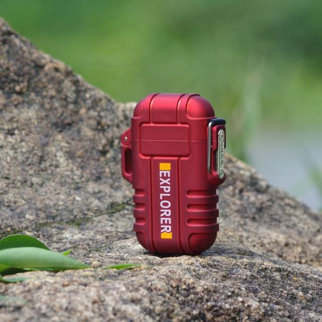 Survival Gears Depot Camping Accessories Red ( Buy 1@ 35% OFF) Waterproof USB Plasma Lighter For Outdoor Camping
