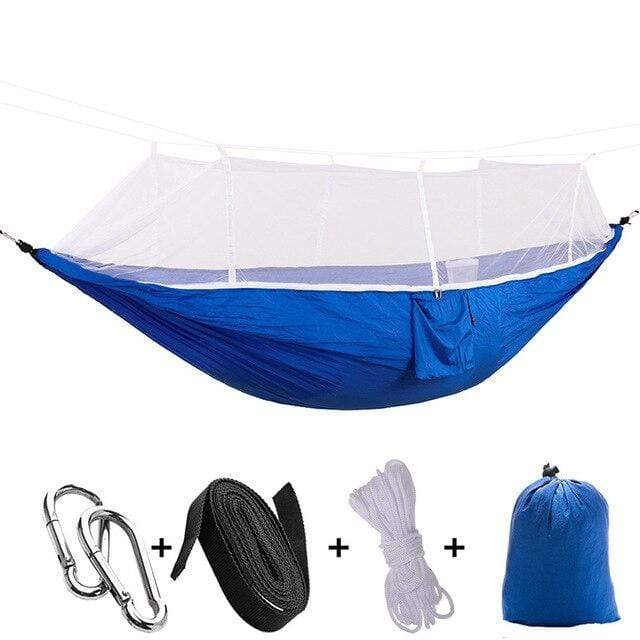 Survival Gears Depot Camping Hammock Blue 2 with mesh Outdoor Portable Camping/Garden Hammock with Mosquito Net