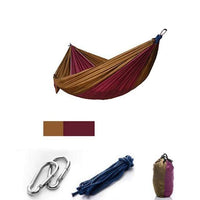 Thumbnail for Survival Gears Depot Camping Hammock Brown purple no mesh Outdoor Portable Camping/Garden Hammock with Mosquito Net