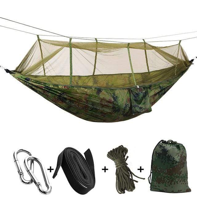 Survival Gears Depot Camping Hammock Camouflage with mesh Outdoor Portable Camping/Garden Hammock with Mosquito Net