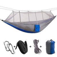 Thumbnail for Survival Gears Depot Camping Hammock Grey Blue with mesh Outdoor Portable Camping/Garden Hammock with Mosquito Net