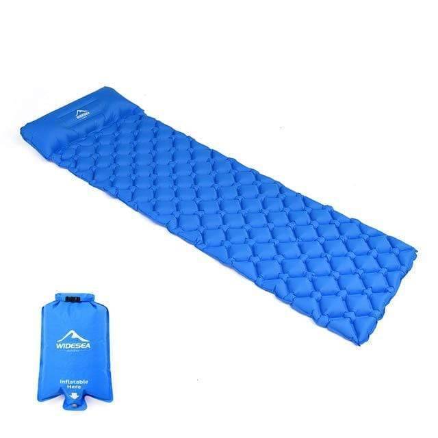 Survival Gears Depot Camping Mat Blue with air bag Ultralight Inflatable Sleeping Camping Pad/Mat