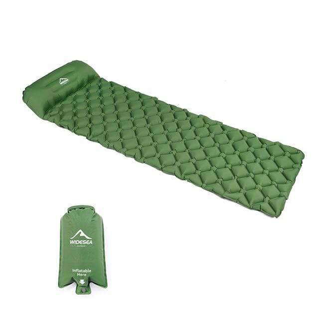 Survival Gears Depot Camping Mat Green with air bag Ultralight Inflatable Sleeping Camping Pad/Mat