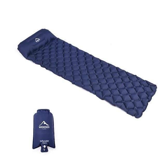 Survival Gears Depot Camping Mat Navy blue with air bag Ultralight Inflatable Sleeping Camping Pad/Mat