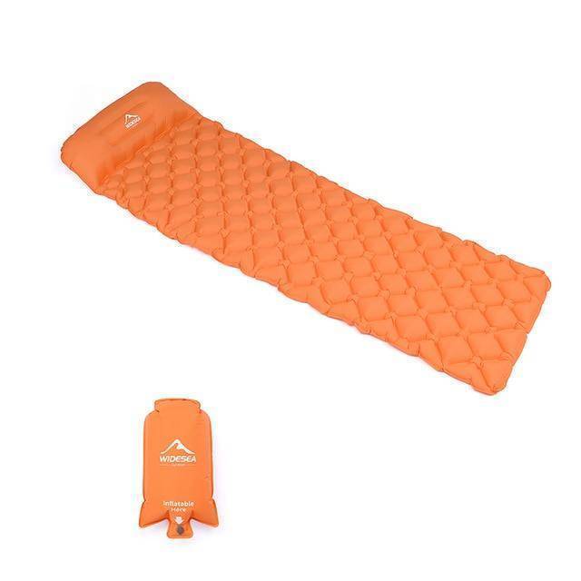 Survival Gears Depot Camping Mat Orange with air bag Ultralight Inflatable Sleeping Camping Pad/Mat