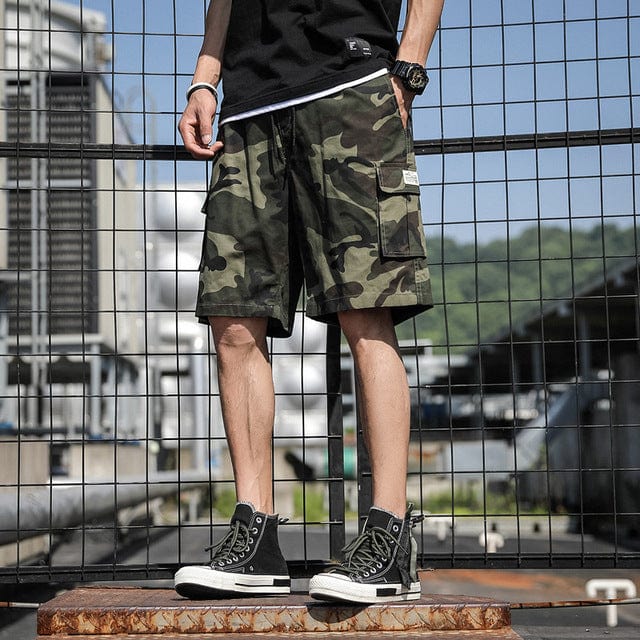 Survival Gears Depot Casual Shorts Camouflage green / M160-165cm 40-47kg Drawstring Loose Half Cargo Pants