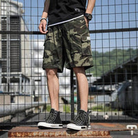 Thumbnail for Survival Gears Depot Casual Shorts Camouflage green / M160-165cm 40-47kg Drawstring Loose Half Cargo Pants