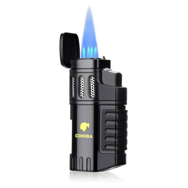 Survival Gears Depot Cigar Accessories Black ( Buy 1@ 35% Discount) Portable 4 Torch Jet Flame Gas Lighter