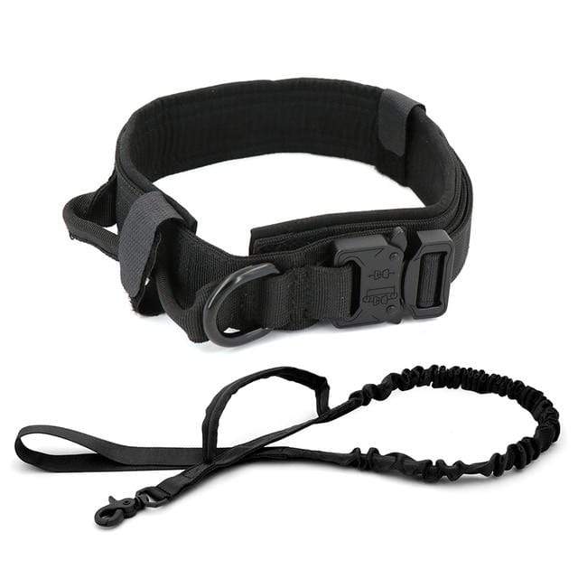 Survival Gears Depot Collars Black Set / M (34-42cm) Adjustable Tactical Collar & Leash Set