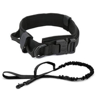 Thumbnail for Survival Gears Depot Collars Black Set / M (34-42cm) Adjustable Tactical Collar & Leash Set