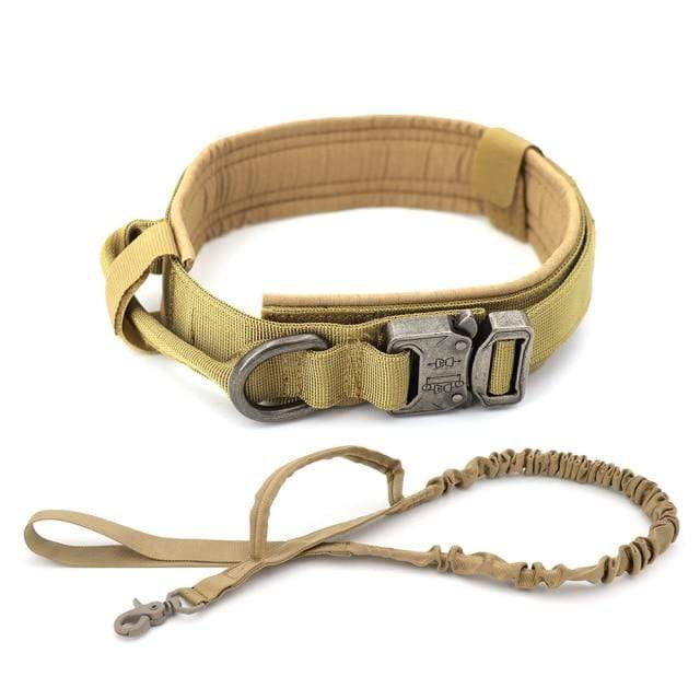 Survival Gears Depot Collars Brown Set / M (34-42cm) Adjustable Tactical Collar & Leash Set
