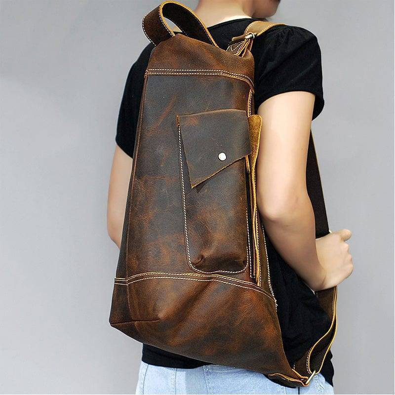 Crazy Horse Leather Unique Backpack3