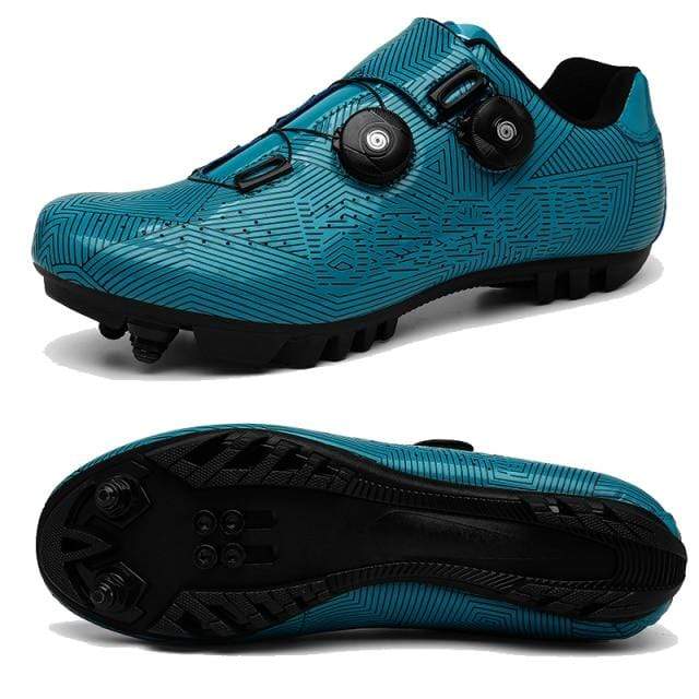 Survival Gears Depot Cycling Shoes Blue   MTB / 4 Winter Self-locking Cycling Cleats