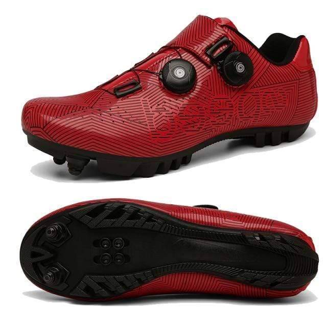 Survival Gears Depot Cycling Shoes Red MTB / 4 Winter Self-locking Cycling Cleats