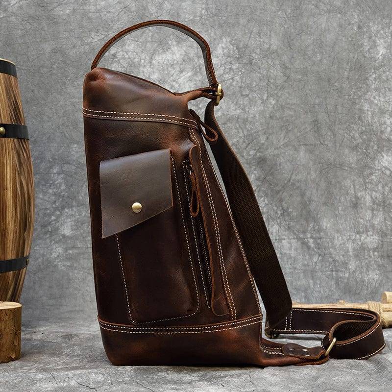 Crazy Horse Leather Unique Backpack4