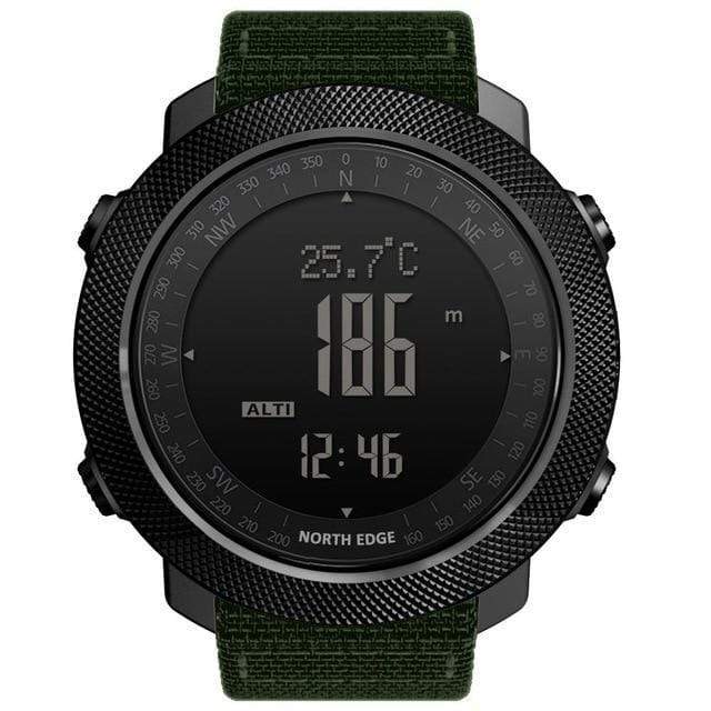 Survival Gears Depot Digital Watches Green Nylon Strap Military Altimeter Watch