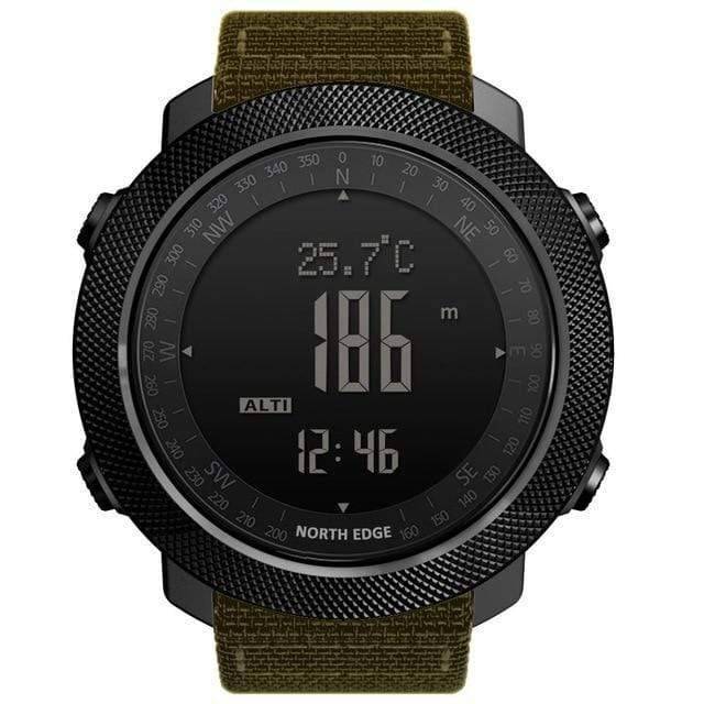 Survival Gears Depot Digital Watches Khaki Nylon Strap Military Altimeter Watch