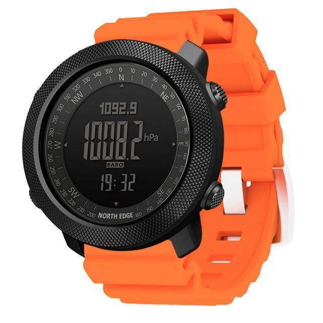 Survival Gears Depot Digital Watches Orange Rubber Strap Military Altimeter Watch