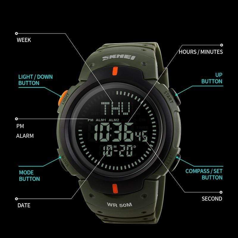 Survival Gears Depot Digital Watches Outdoor Compass Digital Watch