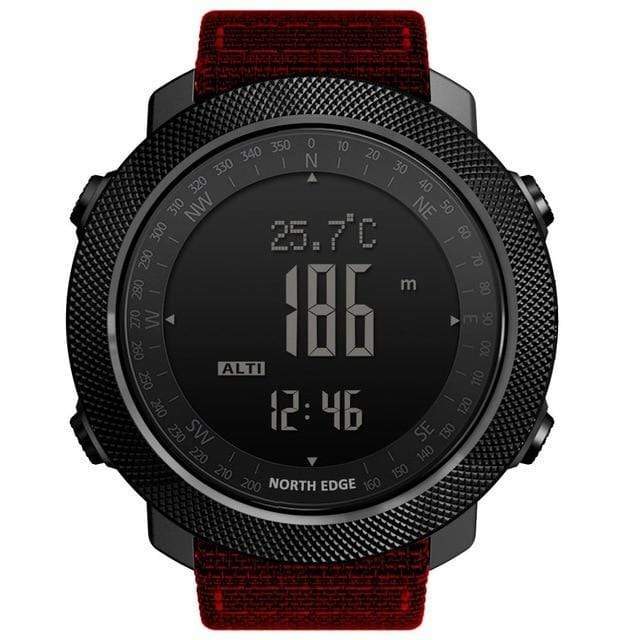 Survival Gears Depot Digital Watches Red Nylon Strap Military Altimeter Watch