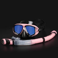Thumbnail for Survival Gears Depot Diving Masks Mirror Pink Frame Anti Fog Goggles with Snorkel