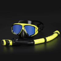 Thumbnail for Survival Gears Depot Diving Masks Mirror Yellow Frame Anti Fog Goggles with Snorkel