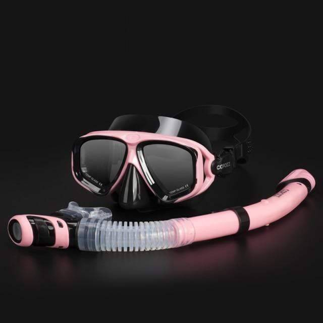 Survival Gears Depot Diving Masks Pink Anti Fog Goggles with Snorkel
