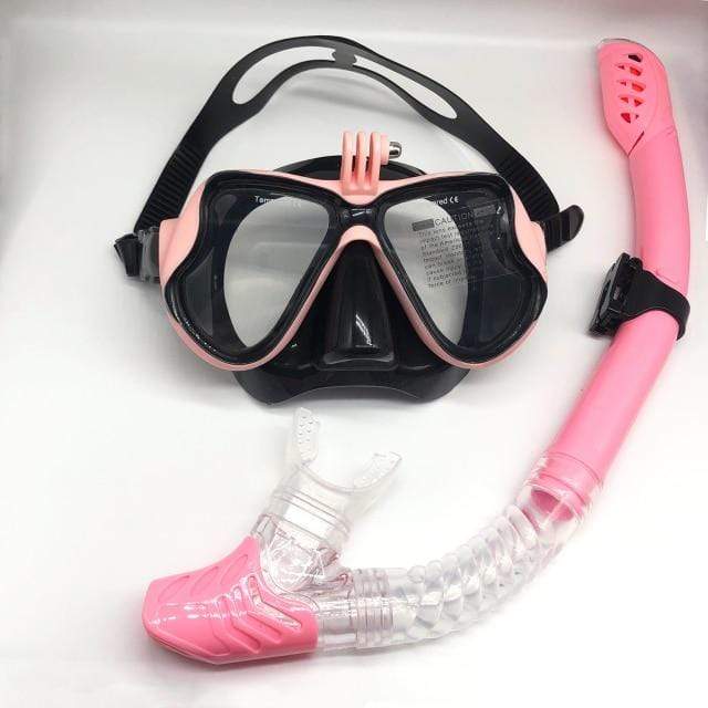 Survival Gears Depot Diving Masks Pink Snorkeling Mask Snorkel Tube Set