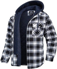 Thumbnail for Survival Gears Depot Dress Shirts Black / S Quilted Lined Flannel Shirt Jacket
