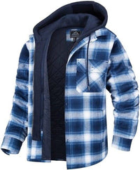 Thumbnail for Survival Gears Depot Dress Shirts Blue White / S Quilted Lined Flannel Shirt Jacket