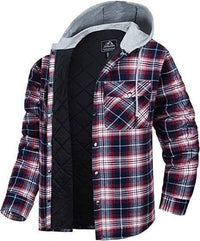 Thumbnail for Survival Gears Depot Dress Shirts Red / CN M (US S) Long Sleeve Quilted Lined Plaid Coat