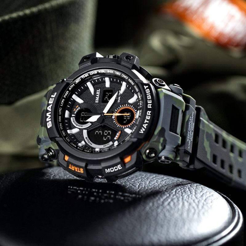 Dual Time Military Watch with Camouflage Design4