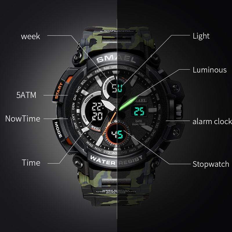 Survival Gears Depot Dual Time Camouflage Military Watch