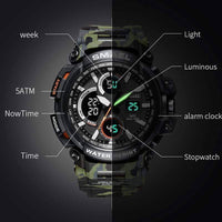 Thumbnail for Dual Time Military Watch with Camouflage Design0