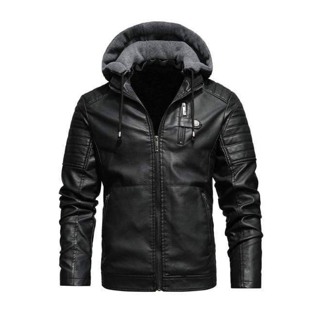 Survival Gears Depot Faux Leather Coats Black Hoodie / S Lincoln Tactical Leather Jacket